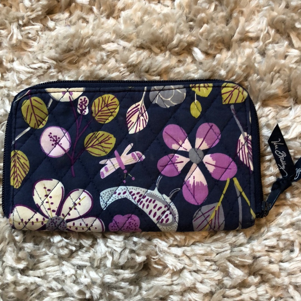 Used Vera Bradley large wallet in retired Floral Nightingale pattern